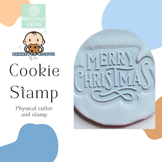 Merry Christmas raised stamp by Bennets Biccys