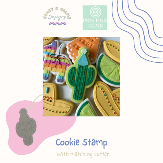 Cactus Party raised stamp by Honey & Goldie