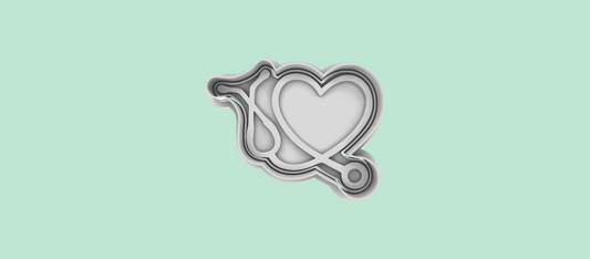 Heart with stethoscope