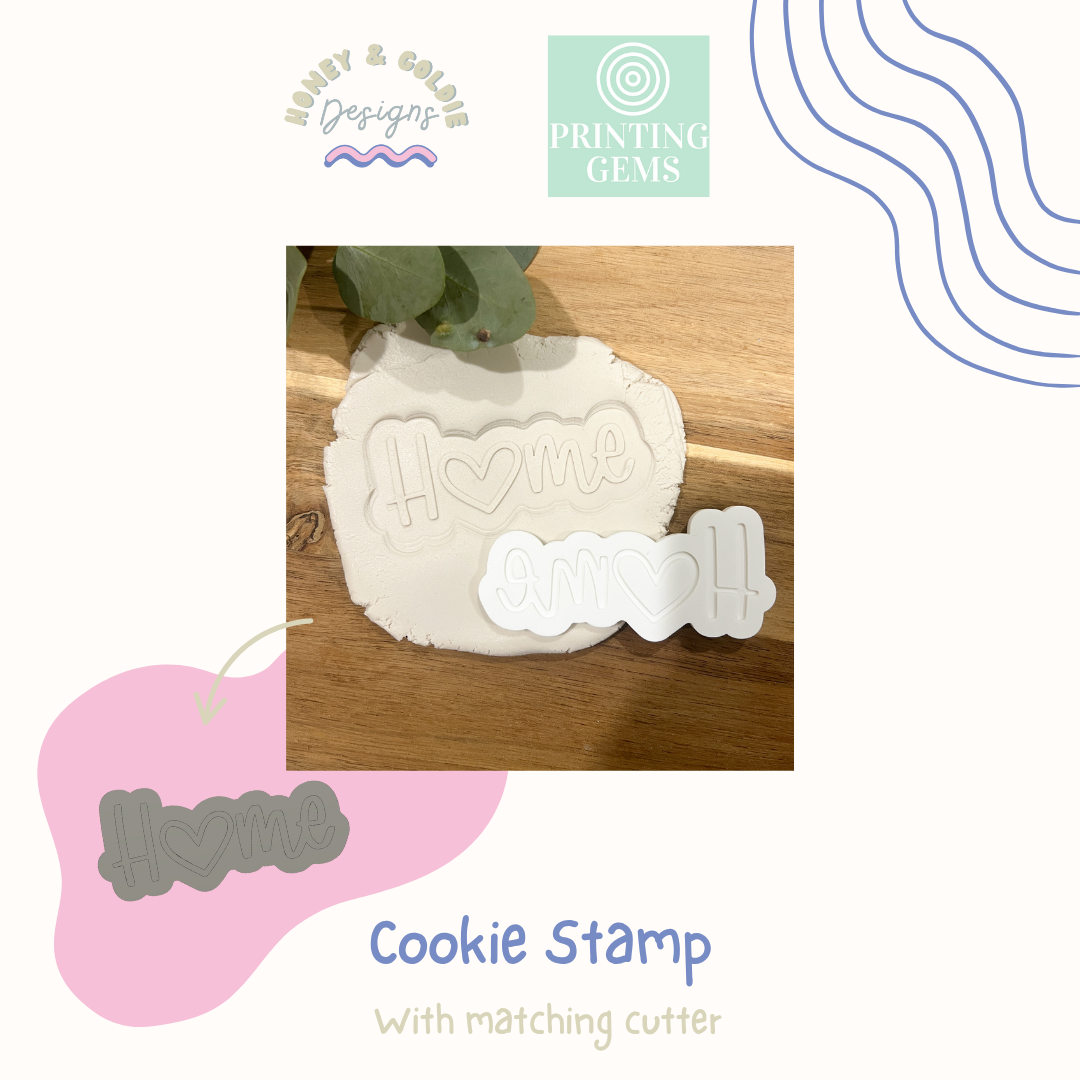 Home raised cookie stamp and matching cutter by Honey & Goldie