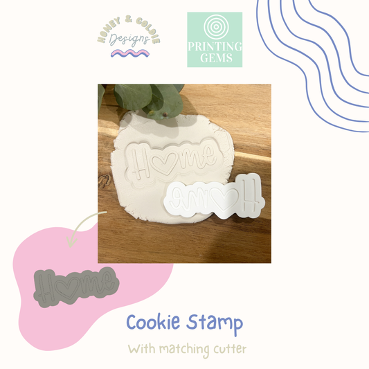 Home raised cookie stamp and matching cutter by Honey & Goldie