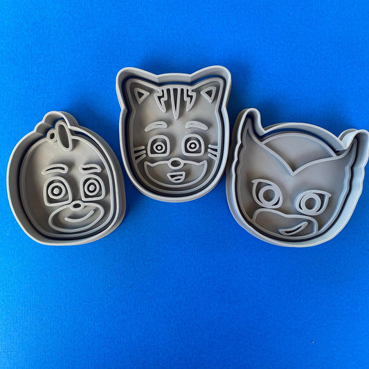 PJ Mask face cookie cutters
