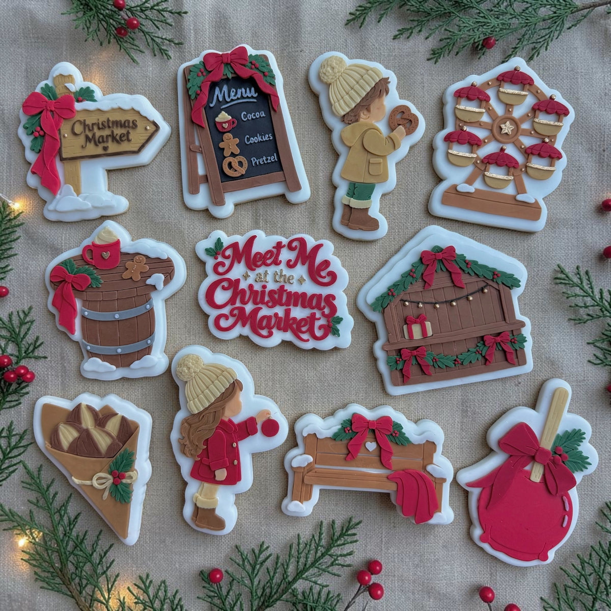 Christmas Market raised stamp by Le Monde De Mely
