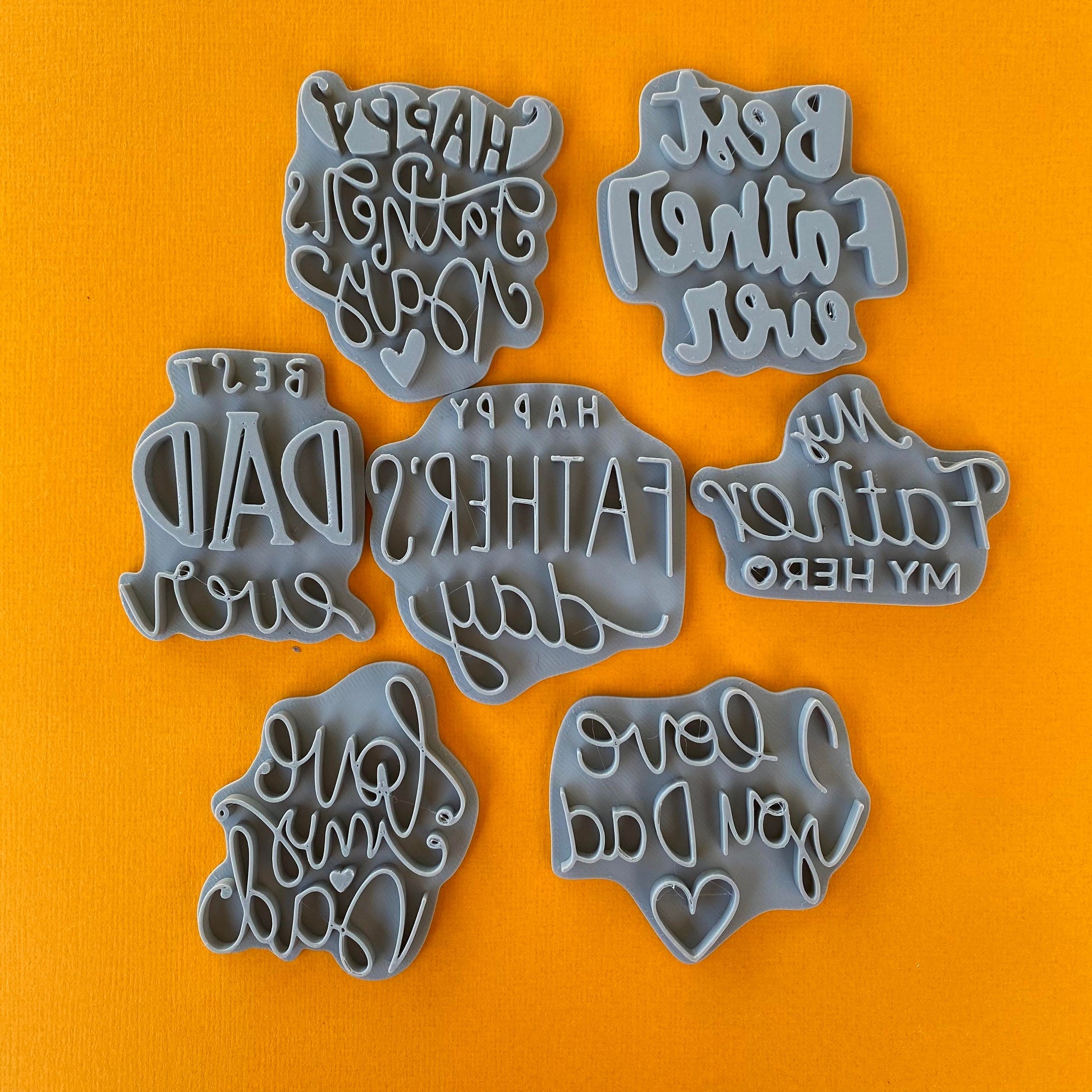Father's Day stamps and round cookie cutter