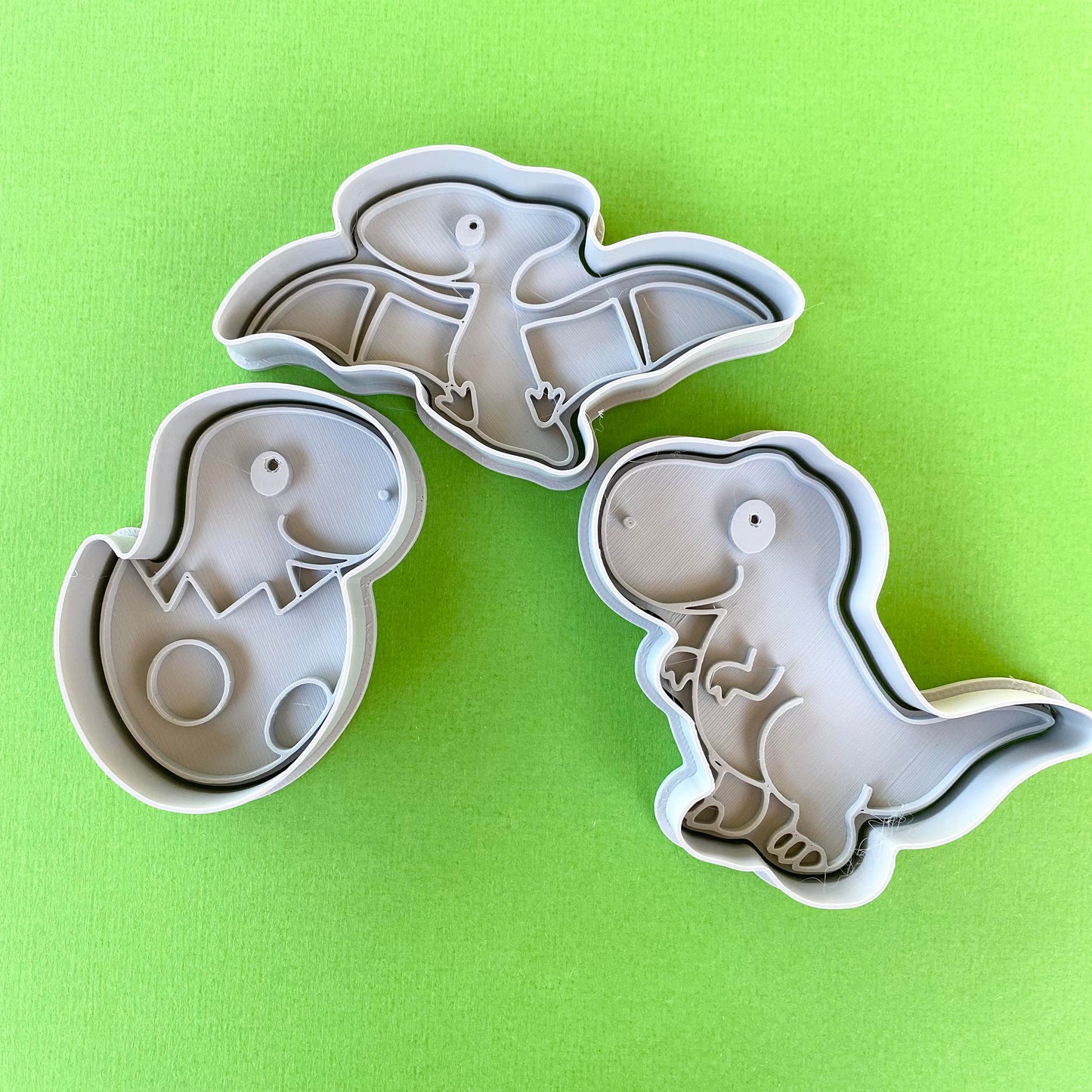 Smiley Dinosaur cookie cutters