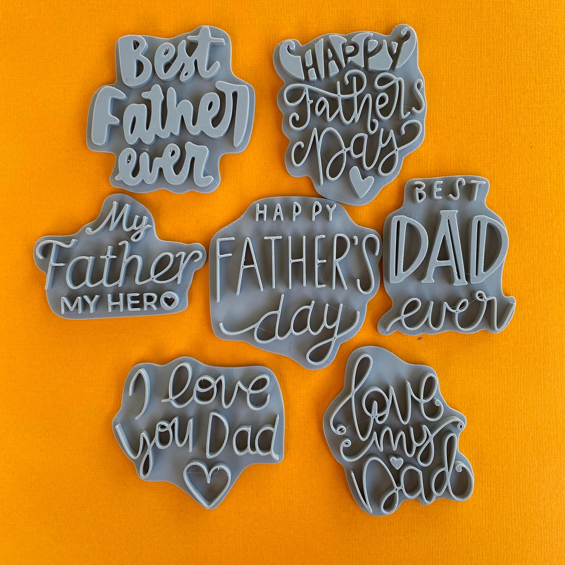 Father's Day stamps and round cookie cutter
